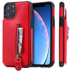 For iPhone 11 Pro Solid Color Double Buckle Zipper Shockproof Protective Case(Red) (OEM)