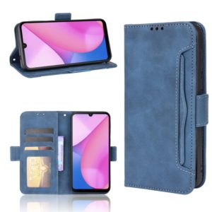 For Blackview Oscal C20 Skin Feel Calf Pattern Horizontal Flip Leather Case with Holder & Card Slots & Photo Frame(Blue) (OEM)