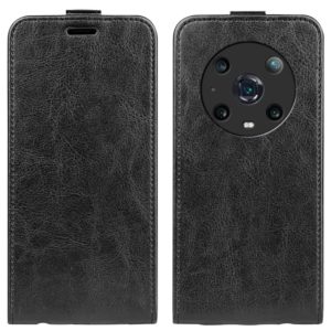 For Honor Magic4 Pro R64 Texture Single Vertical Flip Leather Phone Case(Black) (OEM)