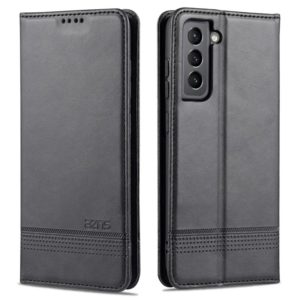 For Samsung Galaxy S21 FE AZNS Magnetic Calf Texture Horizontal Flip Leather Case with Card Slots & Holder & Wallet(Black) (AZNS) (OEM)