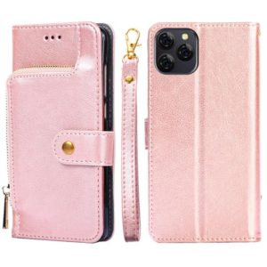 For Blackview A95 Zipper Bag Leather Phone Case(Rose Gold) (OEM)
