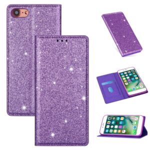 For iPhone 8 / 7 Ultrathin Glitter Magnetic Horizontal Flip Leather Case with Holder & Card Slots(Purple) (OEM)