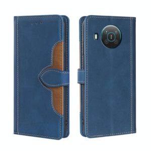 For Nokia X10 / X20 Skin Feel Straw Hat Magnetic Buckle Leather Phone Case(Blue) (OEM)