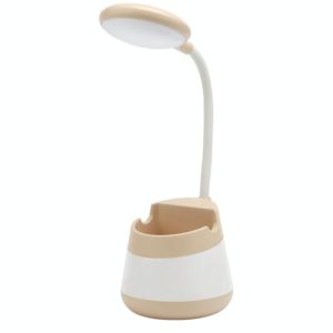 USB Charging LED Desk Light Eye Protection Lamp with Pen Holder and Phone Holder(CS276-1 Yellow) (OEM)
