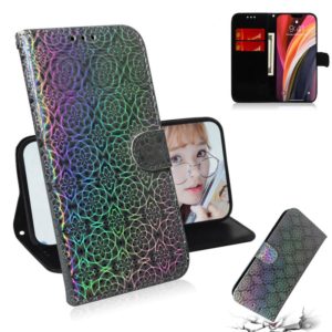 For iPhone 12 Pro Max Solid Color Colorful Magnetic Buckle Horizontal Flip PU Leather Case with Holder & Card Slots & Wallet & Lanyard(Silver) (OEM)