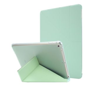 For iPad 10.2 2021 / 2020 / 2019 Airbag Deformation Horizontal Flip Leather Case with Holder & Pen Holder(Mint Green) (OEM)