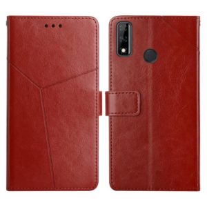 For Honor Y8s Y Stitching Horizontal Flip Leather Phone Case with Holder & Card Slots & Wallet & Photo Frame(Brown) (OEM)