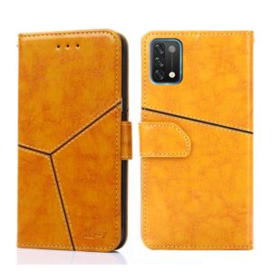 For UMIDIGI A11 Geometric Stitching Horizontal Flip Leather Phone Case(Yellow) (OEM)