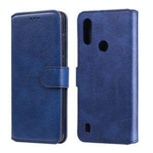 For Motorola Moto E6s Classic Calf Texture PU + TPU Horizontal Flip Leather Case, with Holder & Card Slots & Wallet(Blue) (OEM)