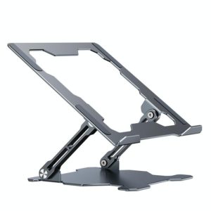 Integrated Foldable Laptop Stand Hollow Heat-Dissipating Flat Desktop Stand(Deep Space Gray) (OEM)