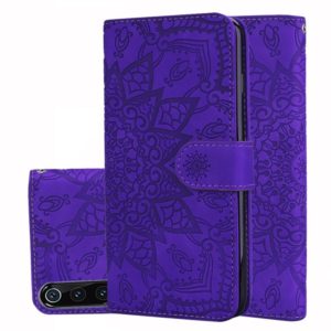 Calf Pattern Double Folding Design Embossed Leather Case with Wallet & Holder & Card Slots for Xiaomi Mi 9(Purple) (OEM)