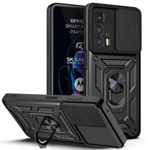 For Motorola Edge 20 Pro Sliding Camera Cover TPU+PC Phone Case(Black) (OEM)