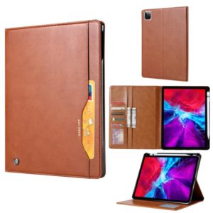 For iPad Air 2022 / 2020 10.9 Knead Skin Texture Horizontal Flip Leather Case with Photo Frame & Holder & Card Slots & Wallet(Brown) (OEM)