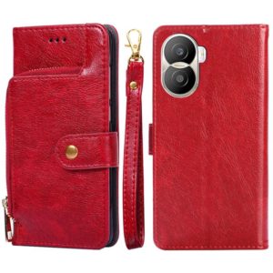 For Honor X40i Zipper Bag Leather Phone Case(Red) (OEM)