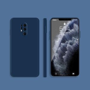 For OnePlus 8 Pro Solid Color Imitation Liquid Silicone Straight Edge Dropproof Full Coverage Protective Case(Blue) (OEM)
