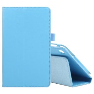 For Samsung Galaxy Tab A7 Lite T220 / T225 Litchi Texture Solid Color Horizontal Flip Leather Case with Holder & Pen Slot(Sky Blue) (OEM)