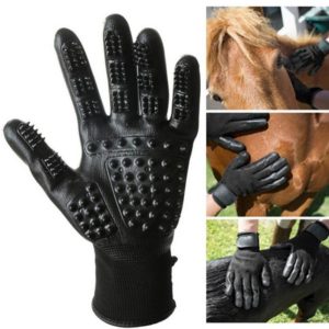 Pet Massage Bath Gloves Hair Removal Cleaning Paste Gloves(Black) (OEM)