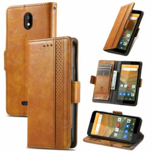 For Vodafone Smart E11 CaseNeo Splicing Dual Magnetic Buckle Leather Case with Holder & Card Slots & Wallet(Khaki) (OEM)