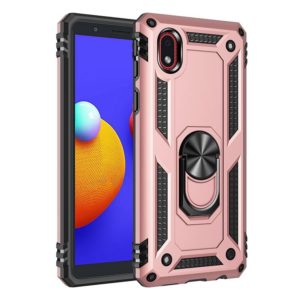For Samsung Galaxy M01 Core Shockproof TPU + PC Protective Case with 360 Degree Rotating Holder(Rose Gold) (OEM)