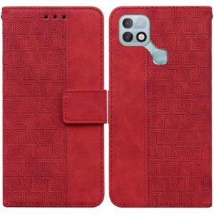 For Infinix Hot 10i / Smart 5 Pro X659B / PR652B / S658E Geometric Embossed Leather Phone Case(Red) (OEM)