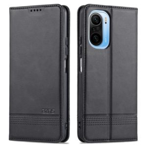 For Xiaomi Poco F3 AZNS Magnetic Calf Texture Horizontal Flip Leather Case with Card Slots & Holder & Wallet(Black) (AZNS) (OEM)