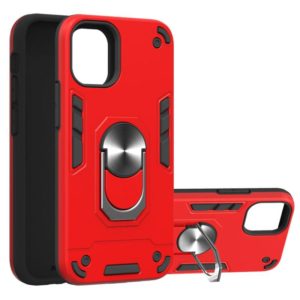 For iPhone 12 mini 2 in 1 Armour Series PC + TPU Protective Case with Ring Holder(Red) (OEM)