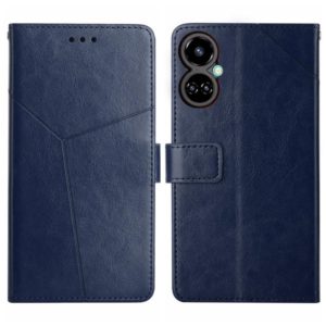 For Tecno Camon 19 4G HT01 Y-shaped Pattern Flip Leather Phone Case(Blue) (OEM)
