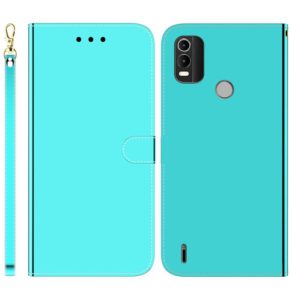 For Nokia C21 Plus Imitated Mirror Surface Horizontal Flip Leather Phone Case(Mint Green) (OEM)