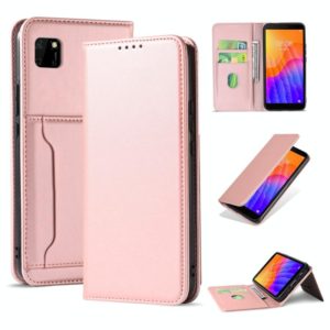 For Huawei Y5P / Honor 9S Strong Magnetism Liquid Feel Horizontal Flip Leather Case with Holder & Card Slots & Wallet(Rose Gold) (OEM)