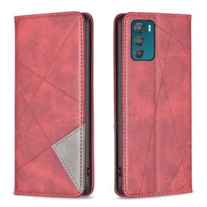 For Motorola Moto G42 4G Prismatic Invisible Magnetic Leather Phone Case(Red) (OEM)