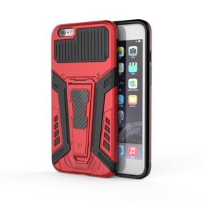 War Chariot Series Armor All-inclusive Shockproof PC + TPU Protective Case with Invisible Holder For iPhone 6 Plus(Red) (OEM)