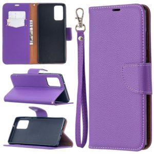For Samsung Galaxy Note20 Litchi Texture Pure Color Horizontal Flip Leather Case with Holder & Card Slots & Wallet & Lanyard(Purple) (OEM)
