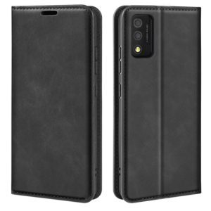 For TCL 30T Retro-skin Magnetic Suction Leather Phone Case(Black) (OEM)