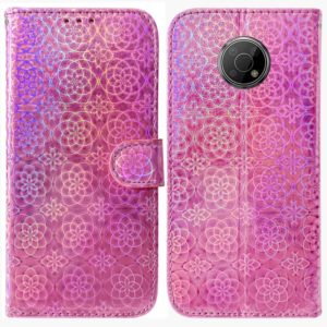 For Nokia G300 Colorful Magnetic Buckle Leather Phone Case(Pink) (OEM)