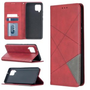 For Samsung Galaxy A42 5G Rhombus Texture Horizontal Flip Magnetic Leather Case with Holder & Card Slots & Wallet(Red) (OEM)