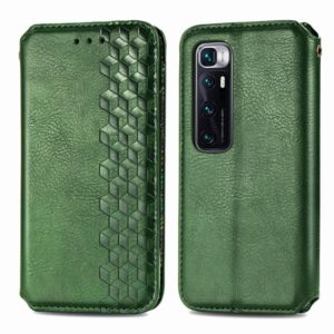 For Xiaomi Mi 10 Ultra Cubic Grid Pressed Horizontal Flip Magnetic PU Leather Case with Holder & Card Slots & Wallet(Green) (OEM)