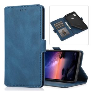 For Xiaomi Redmi Note 6 Retro Magnetic Closing Clasp Horizontal Flip Leather Case with Holder & Card Slots & Photo Frame & Wallet(Blue) (OEM)