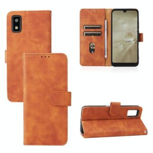 For Sharp Aquos Wish SHG06 Skin Feel Magnetic Buckle Calf Texture PU Phone Case(Brown) (OEM)