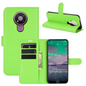 For Nokia 3.4 Litchi Texture Horizontal Flip Protective Case with Holder & Card Slots & Wallet(Green) (OEM)