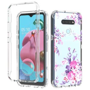 For LG K51 2 in 1 High Transparent Painted Shockproof PC + TPU Protective Case(Rose) (OEM)