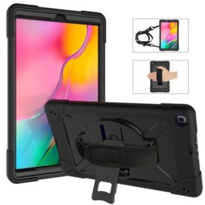 For Galaxy Tab A 10.1 (2019) T510 Contrast Color Silicone + PC Combination Case with Holder(Black) (OEM)