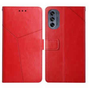 For Motorola Moto G62 5G Y Stitching Horizontal Flip Leather Phone Case(Red) (OEM)