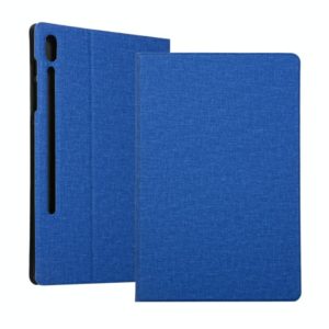 For Samsung Galaxy Tab S7 T870 2020 / Tab S8 Voltage Stretch Fabric Texture Leather Case with Holder(Blue) (OEM)