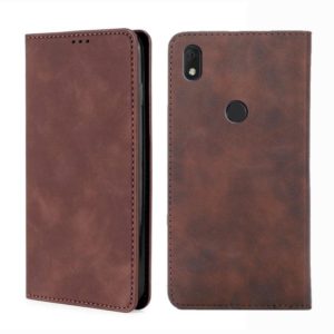For Alcatel Axel / Lumos Skin Feel Magnetic Horizontal Flip Leather Phone Case(Dark Brown) (OEM)