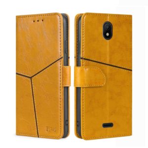 For Nokia C100 Geometric Stitching Horizontal Flip Leather Phone Case(Yellow) (OEM)