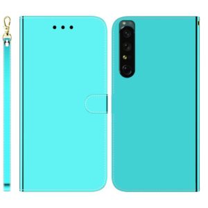 For Sony Xperia 1 IV Imitated Mirror Surface Horizontal Flip Leather Phone Case(Mint Green) (OEM)