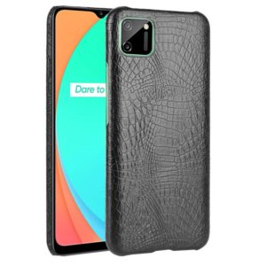 For Oppo Realme C11 Shockproof Crocodile Texture PC + PU Case(Black) (OEM)