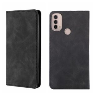For Motorola Moto E40 Skin Feel Magnetic Horizontal Flip Leather Phone Case(Black) (OEM)