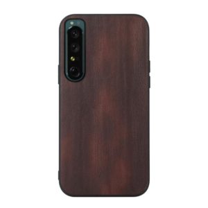 For Sony Xperia 1 IV Yellow Cow Texture PU Phone Case(Coffee) (OEM)