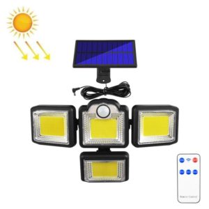 TG-TY085 Solar 4-Head Rotatable Wall Light with Remote Control Body Sensing Outdoor Waterproof Garden Lamp, Style: 192 COB Separated (OEM)